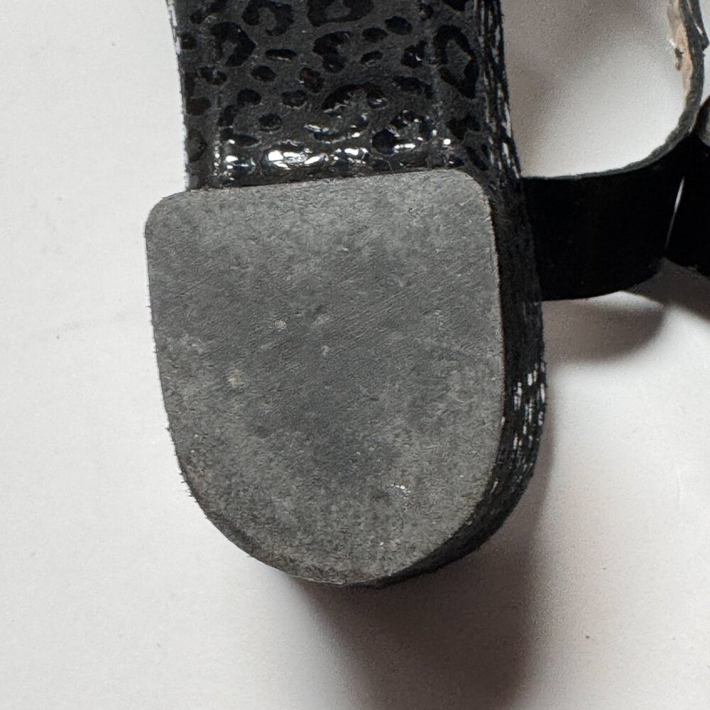 AGL Black Block Heel Patent Leather with Black Leopard Print, size US 6.5 - Picture 12 of 16